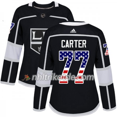 Los Angeles Kings Trikot Jeff Carter 77 Adidas 2017-2018 Schwarz USA Flag Fashion Authentic - Dame